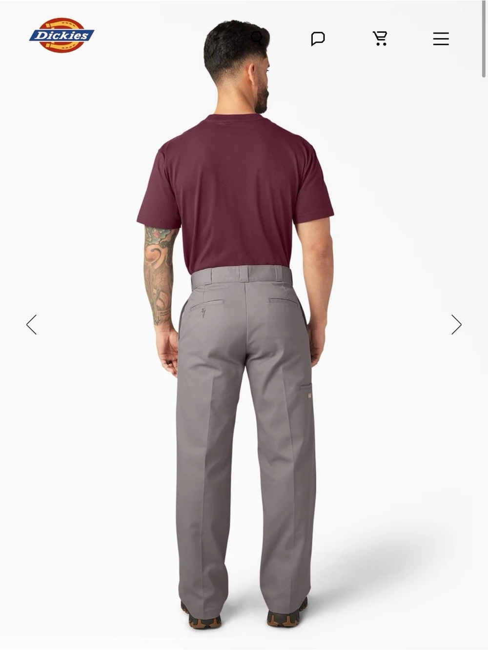 Dickies Men's Gray twill work pants Straight-Leg loose fit